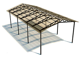 навес двускатный металлический