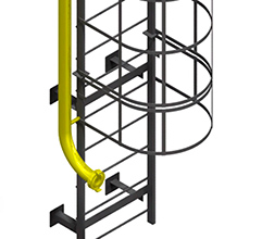 лестница пожарная пристенная с пожарной трубой